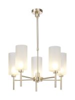 Giuseppe 60cm Telescopic/Semi Flush, 5 x G9, French Gold/Frosted Type A Shade