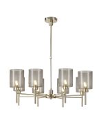 Giuseppe 82cm Telescopic/Semi Flush, 8 x G9, French Gold/Smoked Type B Shade