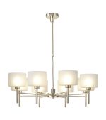Giuseppe 85cm Telescopic/Semi Flush, 8 x G9, French Gold/Frosted Type C Shade