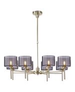 Giuseppe 85cm Telescopic/Semi Flush, 8 x G9, French Gold/Smoked Type C Shade