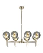 Giuseppe 84cm Telescopic/Semi Flush, 8 x G9, French Gold/Chrome/Frosted Type G Shade