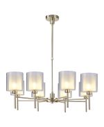 Giuseppe 84cm Telescopic/Semi Flush, 8 x G9, French Gold/Frosted/Clear Type H Shade