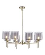Giuseppe 84cm Telescopic/Semi Flush, 8 x G9, French Gold/Smoked/Clear Type H Shade