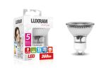 HaloLED GU10 4.5W Warm White Lamp, 3000K, 360lm SCOB 36°, Glass Finish