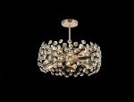 Hiphonic 45cm Semi Flush Pendant 8 Light G9 French Gold/Crystal