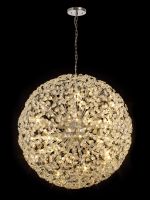 Hiphonic 1.2m Sphere Pendant 64 Light G9 Polished Chrome / Crystal, Item Weight: 60kg