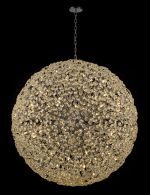 Hiphonic 1.5m Sphere Pendant 84 Light G9 Polished Chrome / Crystal, Item Weight: 100kg