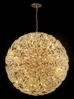 Hiphonic 1.5m Sphere Pendant 84 Light G9 French Gold / Crystal, Item Weight: 100kg