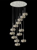 Hiphonic 63cm 13 Light G9 2.5m Round Multiple Pendant With Polished Chrome/Crystal Shade