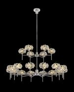 Hiphonic 122cm 20 Light G9 2-Tier Telescopic Pendant With Polished Chrome/Crystal Shade