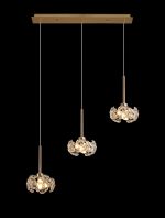 Hiphonic 3 Light G9 2m Linear Pendant With French Gold/Crystal Shade