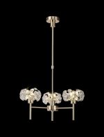 Hiphonic 57cm 3 Light G9 Telescopic Light With French Gold/Crystal Shade