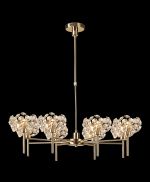 Hiphonic 87cm 8 Light G9 Telescopic Light With French Gold/Crystal Shade