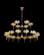 Hiphonic 122cm 20 Light G9 2-Tier Telescopic Pendant With French Gold/Crystal Shade