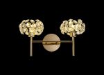 Hiphonic 2 Light G9 Switched Wall Lamp With French Gold/Crystal Shade
