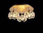 Hiphonic Round 3 Light G9 35cm Flush Light With French Gold/Crystal Shade
