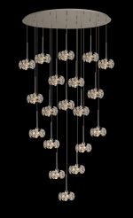 Hiphonic 97x57cm 19 Light G9 3.5m Oval Multiple Pendant With Polished Chrome/Crystal Shade, Item Weight: 18.4kg