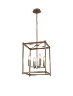 Zaragoza Pendant, 4 x E14, Walnut/Polished Nickel