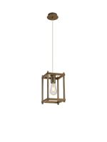 Zaragoza Pendant, 1 x E27, Medium Oak/Antique Brass