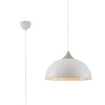 Illy 38cm Small Single Pendant, 1 x E27, Sand White/Satin Nickel Metal Shade