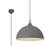 Illy 50cm Large Single Pendant, 1 x E27, Sand Grey/Satin Nickel Metal Shade