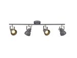 Latte Adjustable Linear Bar Spotlight, 4 x GU10 (Max 10W LED), Matt Grey/Polished Chrome