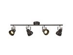 Latte Adjustable Linear Bar Spotlight, 4 x GU10 (Max 10W LED), Oiled Bronze/Polished Chrome