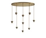 Zenth Antique Brass 9 Light E27 Oval Multiple Pendant (FRAME ONLY)