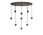 Zenth Satin Black 9 Light E27 Oval Multiple Pendant (FRAME ONLY)