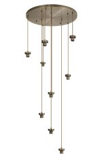 Zenth 70cm Antique Brass 9 Light E27 3m Round Multiple Pendant (FRAME ONLY)