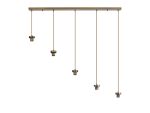 Zenth Antique Brass 5 Light E27 2m Linear Multiple Pendant (FRAME ONLY)