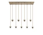 Zenth Antique Brass 9 Light E27 2m Rectangular Multiple Pendant (FRAME ONLY)
