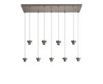 Zenth Satin Nickel 9 Light E27 2m Rectangular Multiple Pendant (FRAME ONLY)