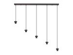 Zenth Satin Black 5 Light E27 2m Linear Multiple Pendant (FRAME ONLY)