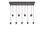 Zenth Satin Black 9 Light E27 2m Rectangular Multiple Pendant (FRAME ONLY)
