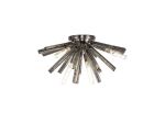 Menoonda 58.5cm 6 Light E14, Semi Flush Polished Nickel / Smoke Glass