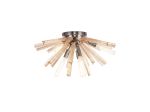 Menoonda 58.5cm 6 Light E14, Semi Flush Polished Nickel / Champagne Gold Glass