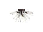 Menoonda 58.5cm 6 Light E14, Semi Flush Brown Oxide / Clear Glass