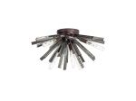 Menoonda 58.5cm 6 Light E14, Semi Flush Brown Oxide / Smoke Glass