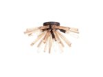 Menoonda 58.5cm 6 Light E14, Semi Flush Brown Oxide / Champagne Gold Glass