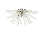 Menoonda 89cm 8 Light E27, Semi Flush Polished Nickel / Clear Glass