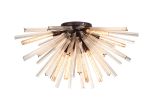 Menoonda 89cm 8 Light E27, Semi Flush Brown Oxide / Champagne Gold Glass