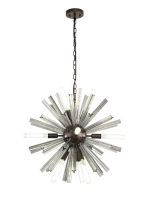 Menoonda 60cm 10 Light E14, Round Pendant Brown Oxide / Smoke Glass