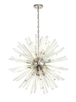 Menoonda 90cm 16 Light E27, Round Pendant Polished Nickel / Clear Glass Item Weight: 15kg