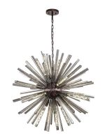 Menoonda 90cm 16 Light E27, Round Pendant Brown Oxide / Smoke Glass Item Weight: 15kg