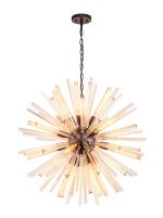 Menoonda 90cm 16 Light E27, Round Pendant Brown Oxide / Champagne Gold Glass Item Weight: 15kg