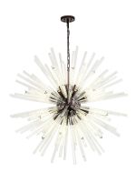 Menoonda 120cm 32 Light E27, Round Pendant Brown Oxide / Clear Glass, Item Weight: 30kg