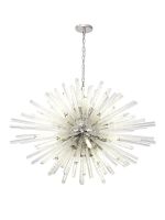Menoonda 120cm 32 Light E27, Oval Pendant Polished Nickel / Clear Glass, Item Weight: 25kg