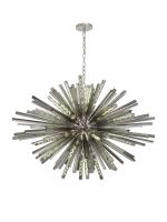 Menoonda 120cm 32 Light E27, Oval Pendant Polished Nickel / Smoke Glass, Item Weight: 25kg