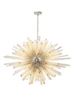 Menoonda 120cm 32 Light E27, Oval Pendant Polished Nickel / Champagne Glass, Item Weight: 25kg